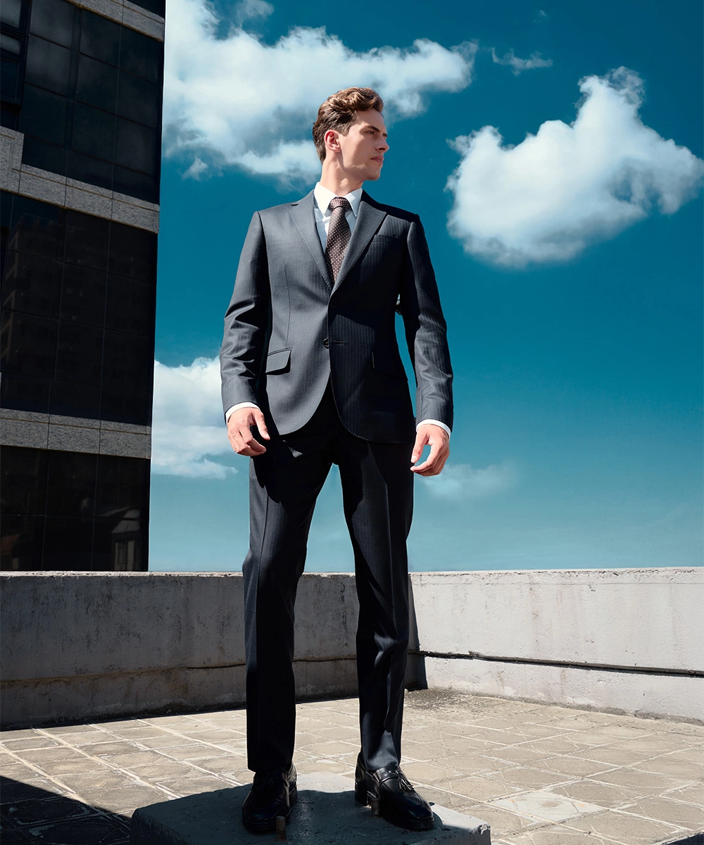 Super150S 深藍條紋 成套西裝