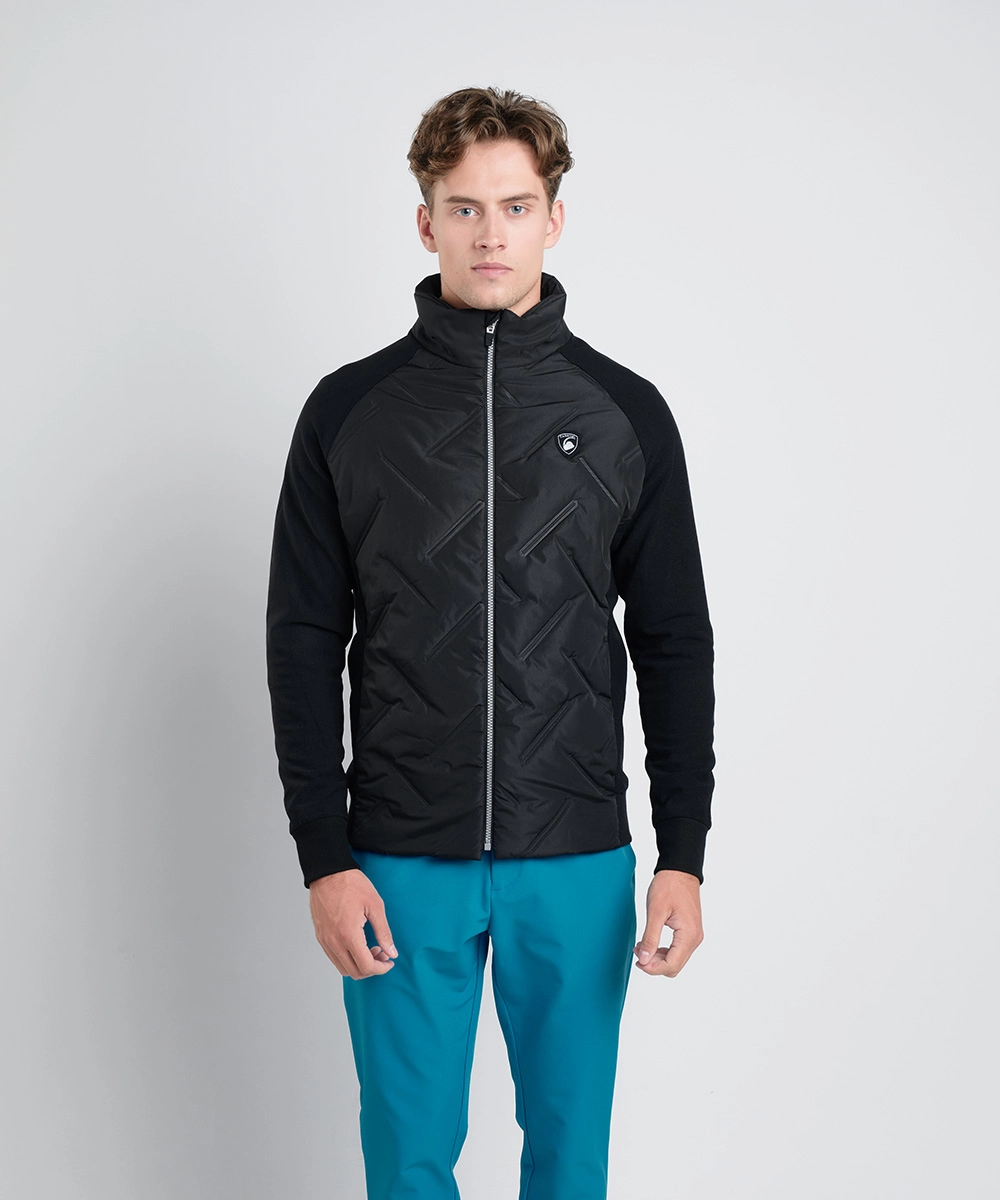 立領鋪棉防潑水壓花外套