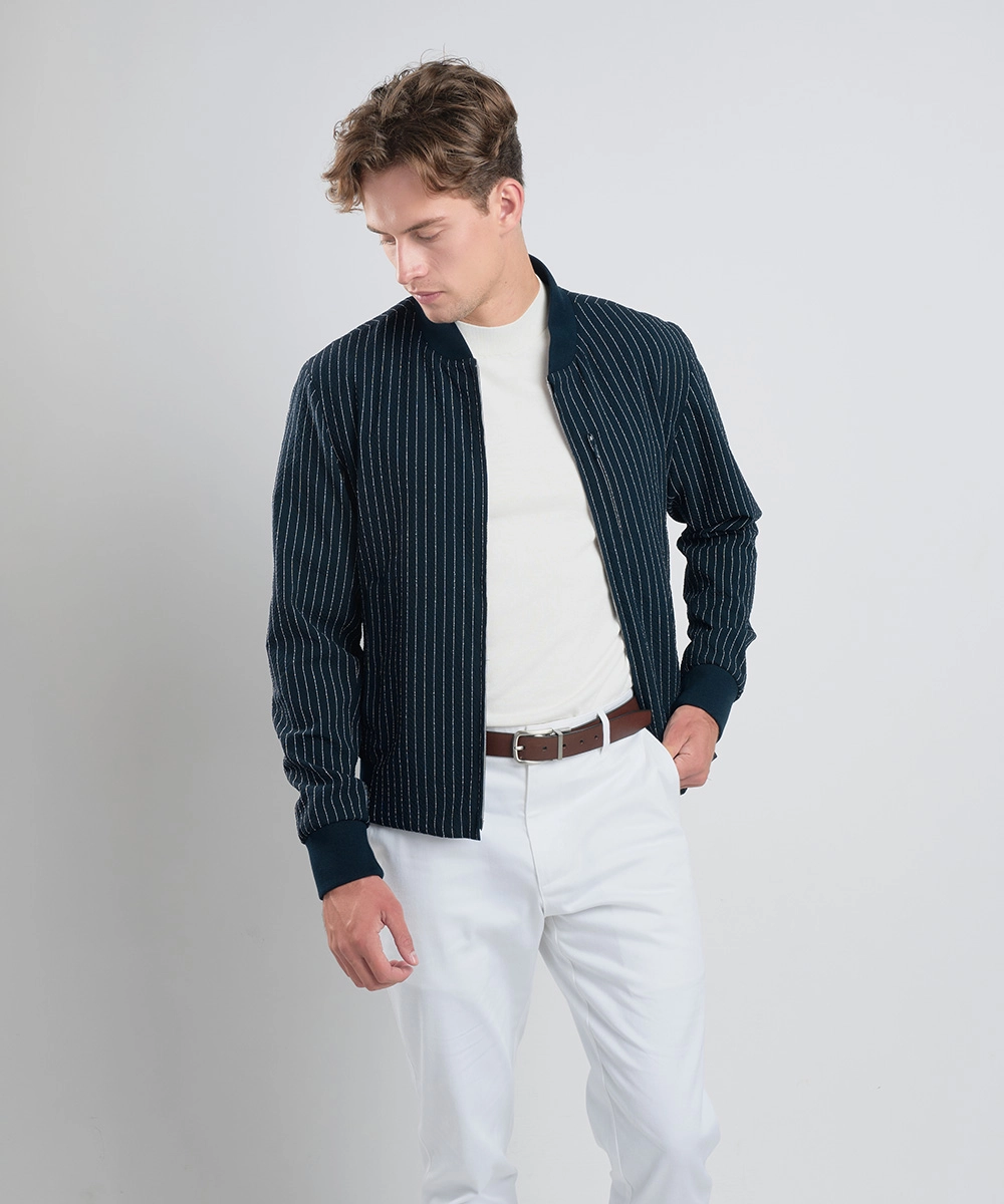 泡泡紗 棒球領外套