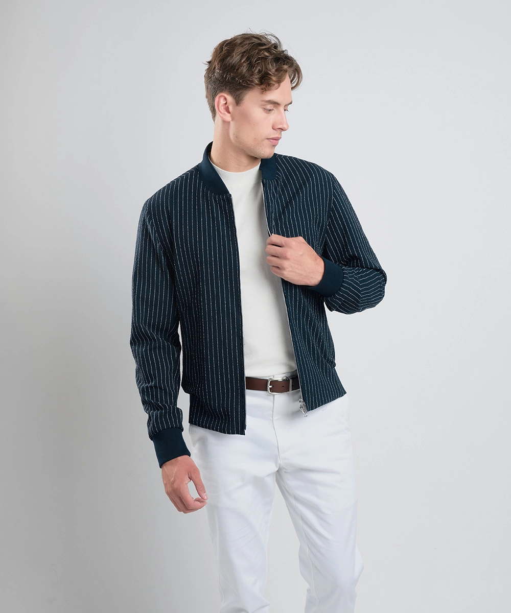 泡泡紗 棒球領外套