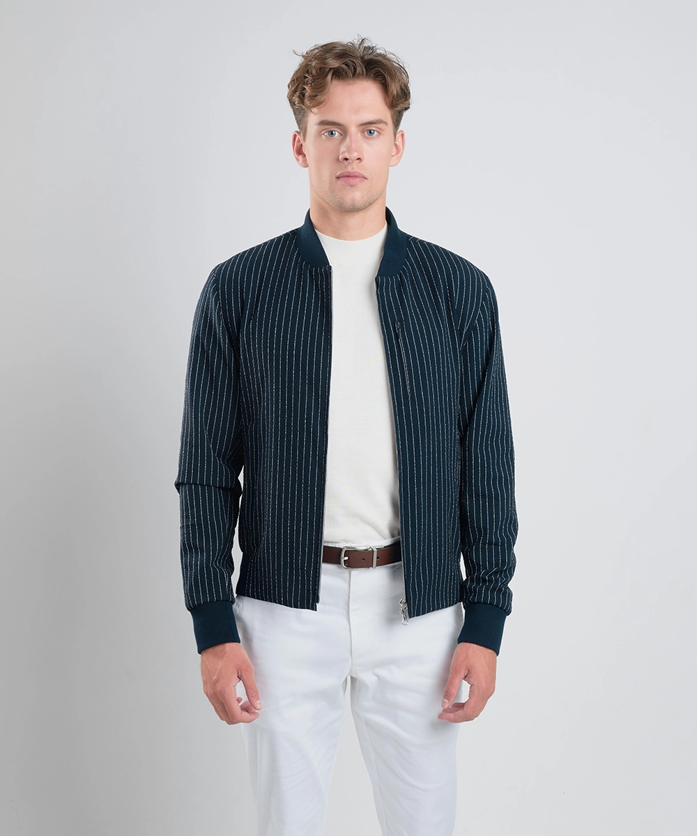 泡泡紗 棒球領外套