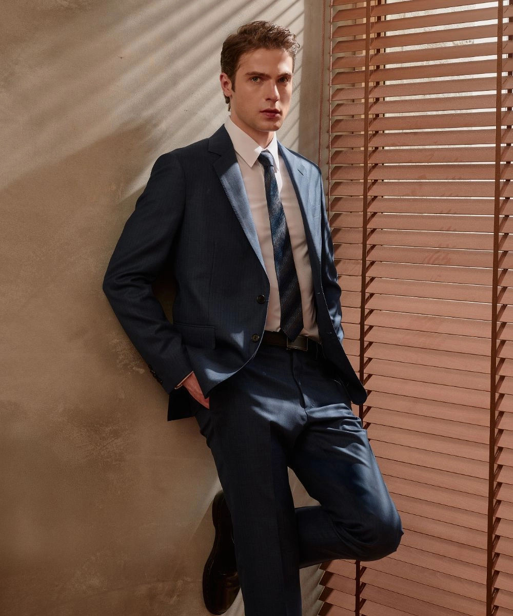 Super150S 淺藍條紋 成套西裝