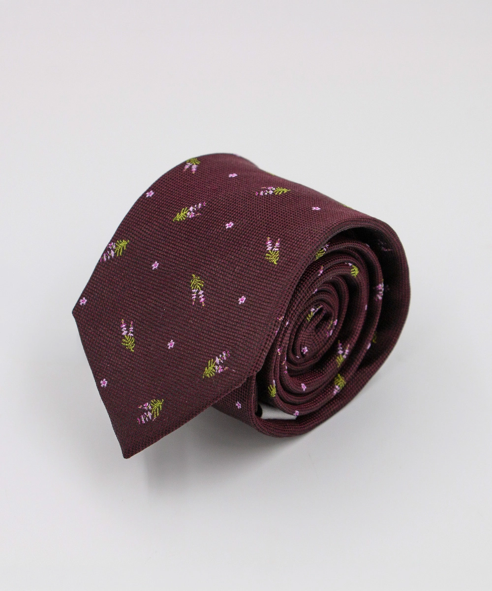 花卉刺繡 真絲領帶