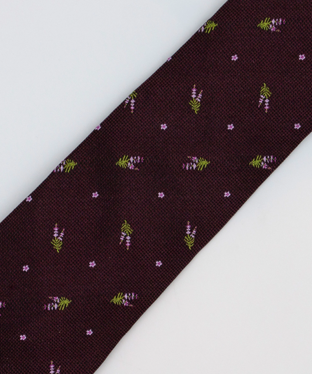 花卉刺繡 真絲領帶