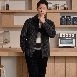 黑灰千鳥格紋毛呢夾克 