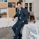 深藍格紋 成套西裝
